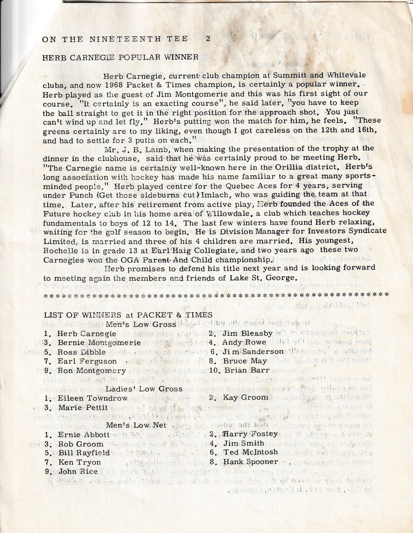 We recently found a collection of old club newsletters from the 1960s!
This edition was from October 1968, 57 years ago! #PlayTheLake