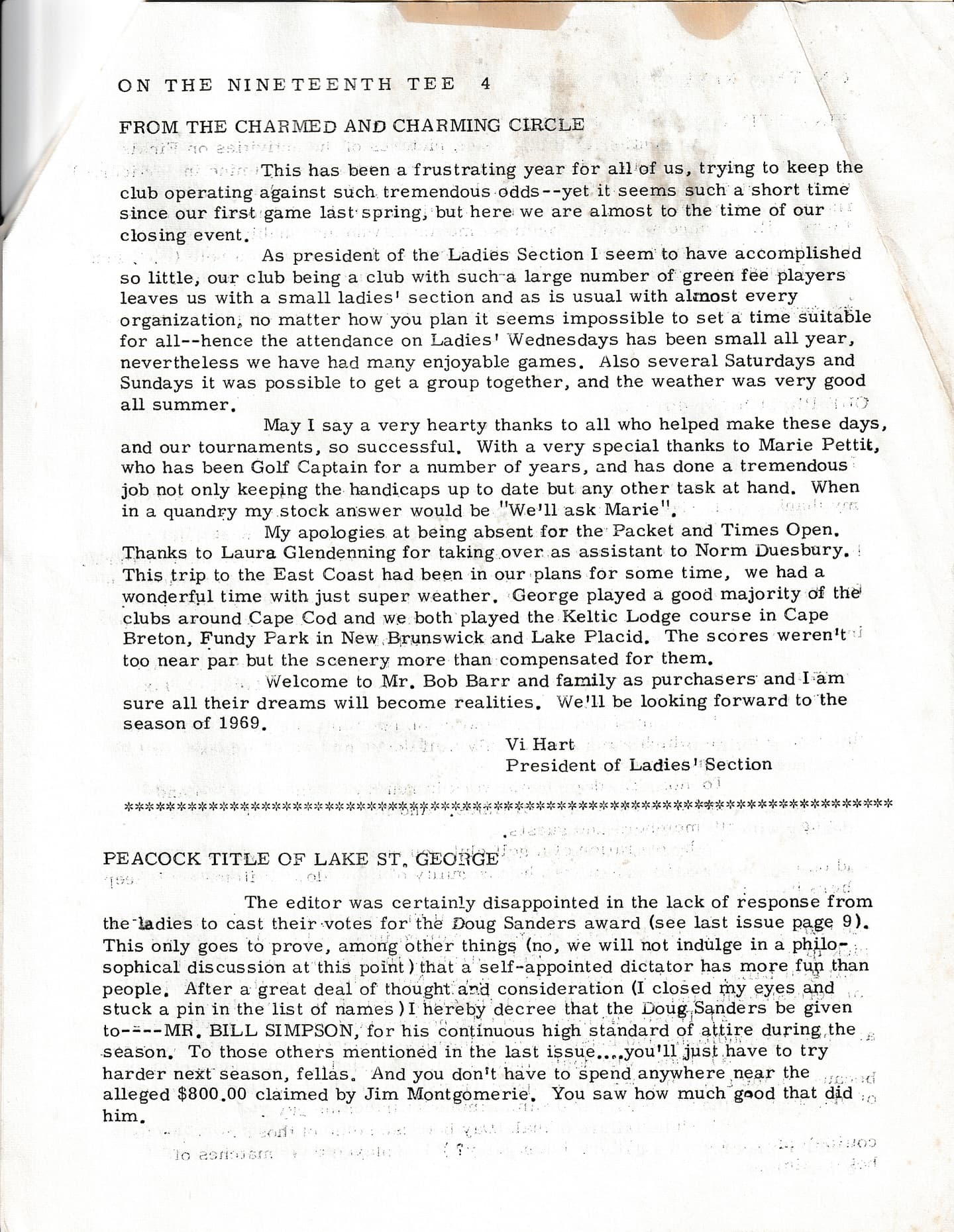 We recently found a collection of old club newsletters from the 1960s!
This edition was from October 1968, 57 years ago! #PlayTheLake
