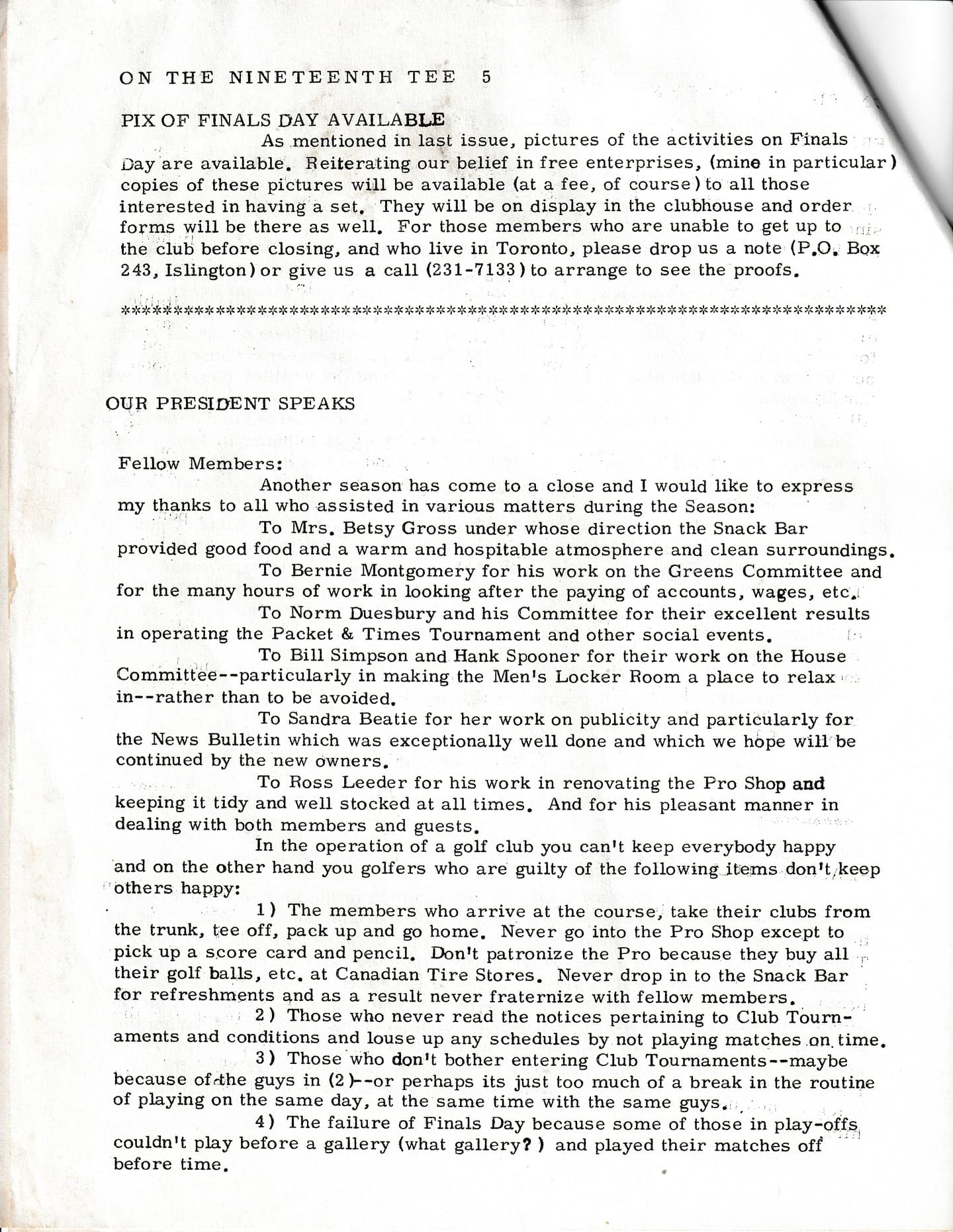 We recently found a collection of old club newsletters from the 1960s!
This edition was from October 1968, 57 years ago! #PlayTheLake